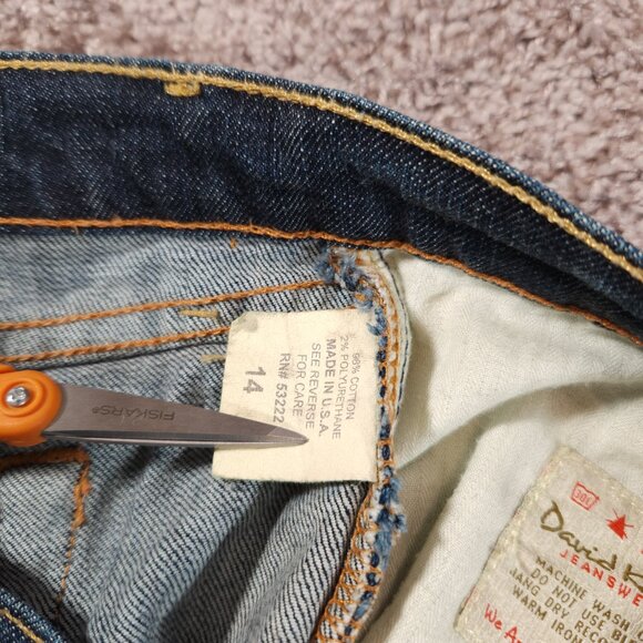 David Kahn Blue Jeans Womens Size 14 Bootcut Stretchy Cotton Polyurethane Casual - Picture 14 of 16